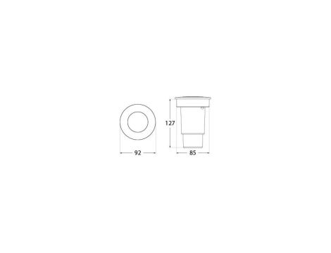 Oprawa najazdowa CECI 90 FROSTED Fumagalli GU10 LED CCT CCT 4,8W średnica 92 mm 2700K/4000K SET IP67 szary / tworzywo sztuczne - 4