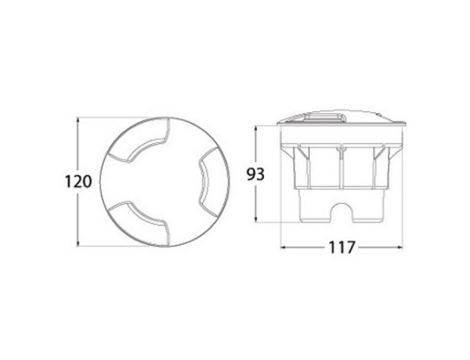 Oprawa najazdowa CECI 120 3L GREY FROSTED Fumagalli GX53 LED CCT 3W średnica 120 mm 3000K/4000K/6500K IP67 szary / tworzywo sztuczne - 9