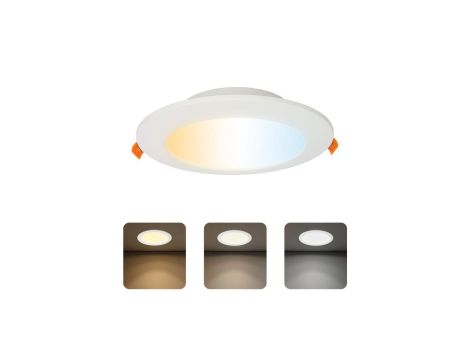 Oprawa podtynkowa downlight LED, 12W, 1050lm, IP20, CCT, okrągła, biała, ALEXIS HOROZ