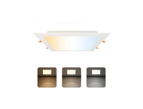 Oprawa podtynkowa downlight LED, 30W, 3000lm, IP20, CCT, kwadratowa, biała, ALEXIS-SQ HOROZ