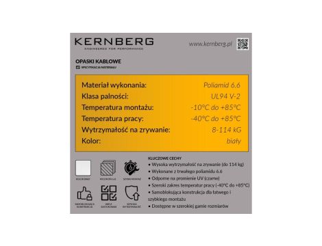 Opaska Kablowa TKUV 300x3,6 Biała UV / 100 szt. /