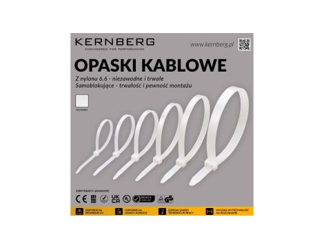 Opaska Kablowa TKUV 370x3,6 Biała UV / 100 szt. /