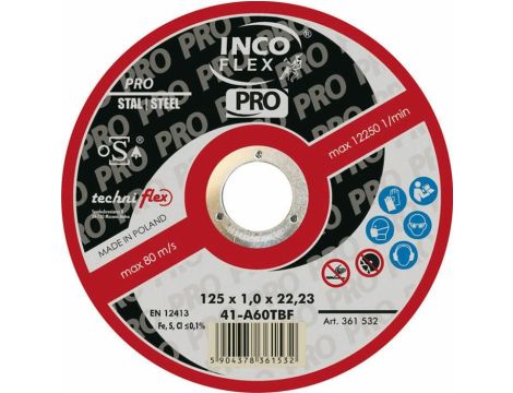 TARCZA DO SZLIFOWANIA METALU INCOFLEX  125*6,5 PRO