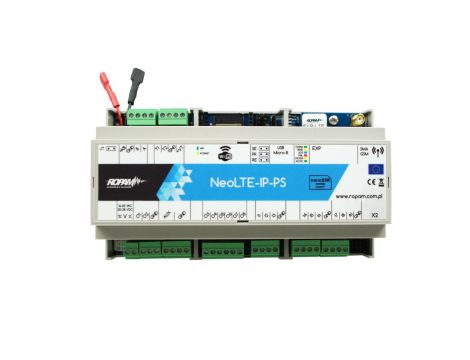 Centrala alarmowa NeoLTE-IP-PS-D9M, LTE +WiFi, 2 strefy, 8-32 wejść, 8-24 wyjść, 24VDC