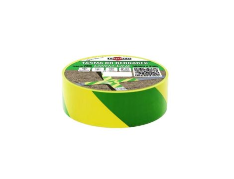 Taśma do trwałego oznaczania elementów instalacji uziemiających 50mm x 33m Repero 799 żółto-zielona