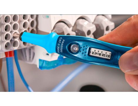 Tester fazy PAN 2000 z wyświetlaczem LCD 12-250V AC,12-48 V DC  NVC - 4