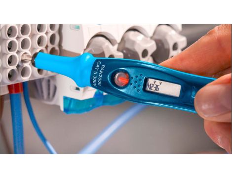 Tester fazy PAN 2000 z wyświetlaczem LCD 12-250V AC,12-48 V DC  NVC - 6
