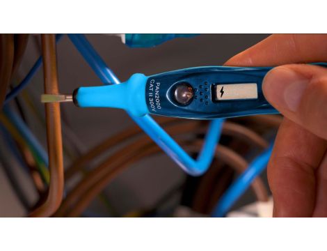 Tester fazy PAN 2000 z wyświetlaczem LCD 12-250V AC,12-48 V DC  NVC - 7