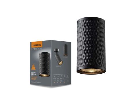 Oprawa Natynkowa Oświetleniowa Lampa Sufitowa Tuba LED GU10 Czarna VIDEX