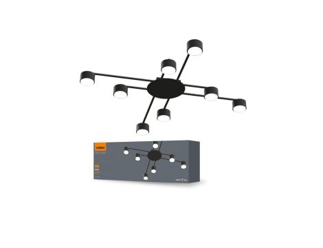 Lampa Sufitowa Żyrandol Oprawa 8x GX53 LED Czarna Nowoczesna Videx