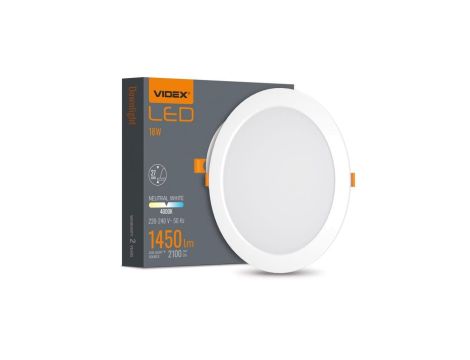 Panel LED Oprawa Podtynkowa Wpuszczana 18W 2100lm 4000K Neutralna Biała Videx