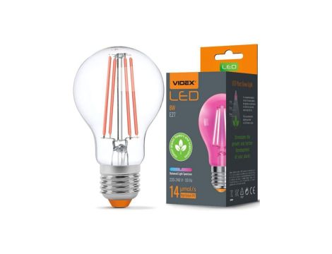 Żarówka LED E27 8W Lampa do Uprawy Wzrostu Roślin FITO VIDEX