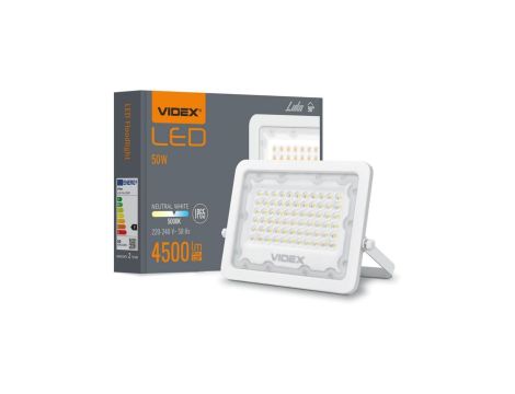 Naświetlacz LED 50W 4500lm 5000K IP65 Biały VIDEX LUCA
