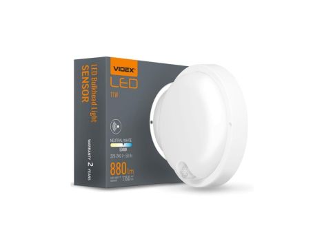 Lampa Ogrodowa Kinkiet Elewacyjny PLAFON LED 11W 5000K z Czujnikiem Ruchu PIR KIRA VIDEX