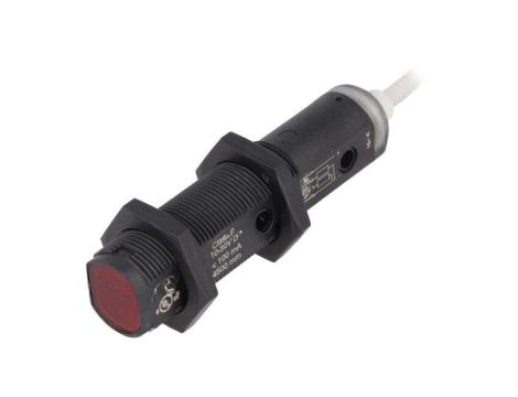 Czujnik fotoelektryczny, odbiciowy z reflektorem, z konfiguracją wyjścia PNP, max. 0,1A, przewody, IP67, BOS 18KF-PA-1QD-C-02