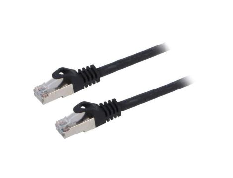 Patch cord S/FTP, Cat 6a, RJ45 wtyk z obu stron, linka, Cu, 20m PP6A-LSZHCU-BK-20M