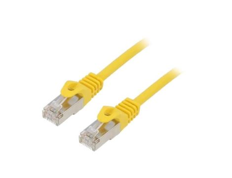 Patch cord F/UTP, Cat 6, RJ45 wtyk z obu stron, linka, CCA, 1m, PVC, żółty PP6-1M/Y
