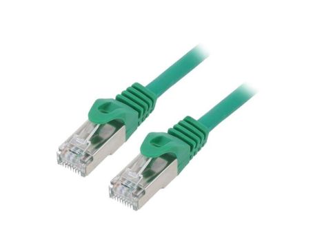Patch cord S/FTP, Cat 6a, wtyk RJ45 z obu stron, linka, Cu, 1m PP6A-LSZHCU-G-1M