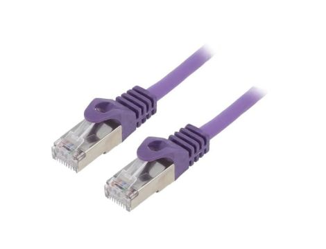 Patch cord F/UTP, Cat 6, wtyk RJ45 z obu stron, linka, CCA, 3m, PVC, fioletowy PP6-3M/V