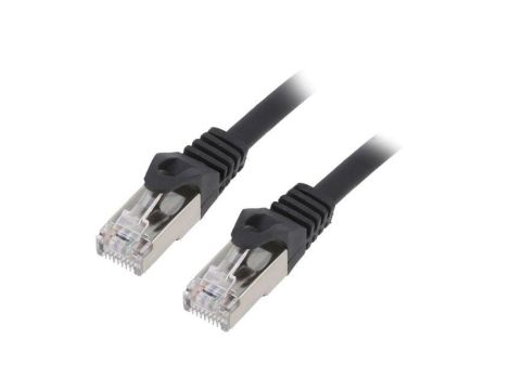Patch cord S/FTP, Cat 6a, RJ45 wtyk z obu stron, linka, Cu, 2m PP6A-LSZHCU-BK-2M