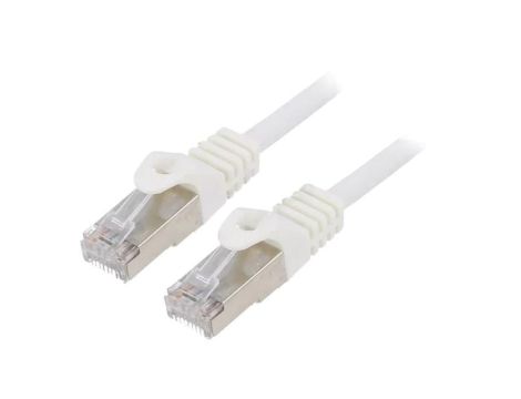 Patch cord F/UTP, Cat 6, RJ45 wtyk z obu stron, linka, CCA, 1m, PVC, biały PP6-1M/W