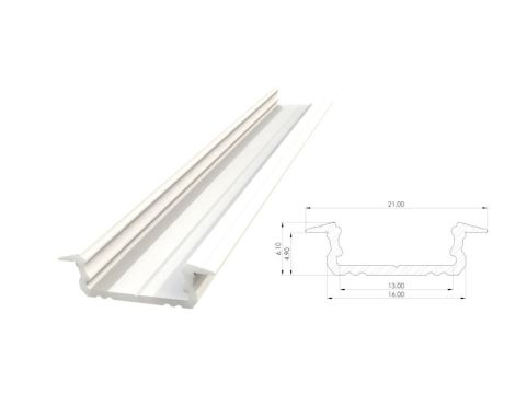 Wpuszczany profil LED biały lakier 5x16mm 3030mm AL12-GLG1-LW-3000 GLALU