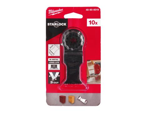 Milwaukee - Brzeszczot 3-ostrzowy bimetalowy 35x42mm do cięcia wgłębnego - 10 szt. - 48906019 - 2