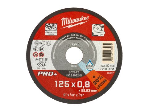 Milwaukee - Cienka tarcza do metalu wypukła Pro+ 125x0,8mm - 4932498201 - opakowanie 50 szt. Cena za szt. - 2