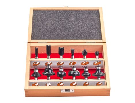 Milwaukee - Frezy do drewna z trzpieniem 8mm - zestaw 12 szt. - 4932451668