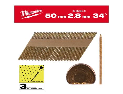 Milwaukee - Gwoździe pierścieniowe ocynkowane ogniowo 50mm 2200szt - M18FFN - 4932492613