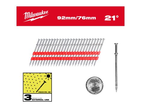 Milwaukee - Gwoździe z podwójnym łbem M18 FDN 76 mm - 2 000szt - 4932498156