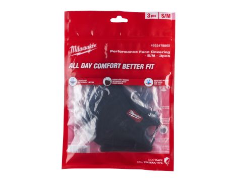 Milwaukee - Maska materiałowa - S/M - 3 szt. - 4932478865