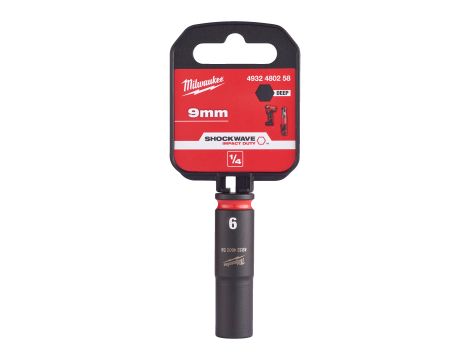 Milwaukee - Nasadka udarowa długa SHW 1/4" 9 mm, Hex - 4932480258 - 2