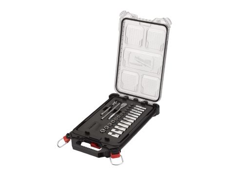 Milwaukee - Nasadki1/4˝ z grzechotką - metryczne - zestaw 28 szt. w organizerze PACKOUT™ SLIM średnim - 4932478812