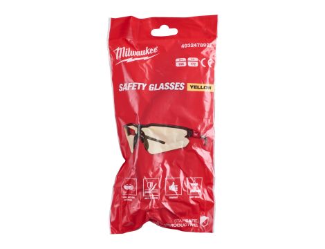 Milwaukee - Okulary ochronne odporne na zarysowania - szkła żółte 1 para - 4932478927 - 2