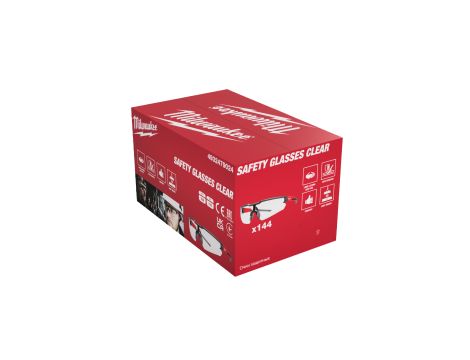 Milwaukee - Okulary ochronne odporne na zarysowania bezbarwne - opakowanie zbiorcze 144 pary - 4932479024 - 2