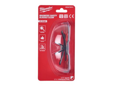 Milwaukee - Okulary ochronne z soczewkami powiększającymi (+2,5) - 4932478912 - 2