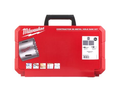 Milwaukee - Otwornice Bi-Metal Contractor - zestaw 14 szt. - 4932464720 - 2
