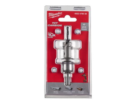 Milwaukee - Otwornice jednoczęściowe z węglika spiekanego TCT 20mm - 4932479036 - 2