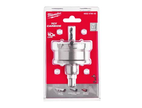 Milwaukee - Otwornice jednoczęściowe z węglika spiekanego TCT 51mm - 4932479049 - 2