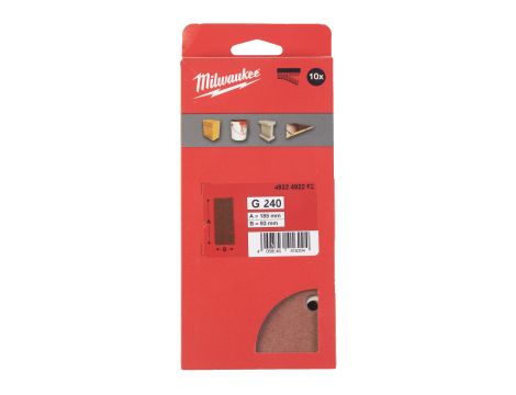 Milwaukee - Papier ścierny 93x185/8 otworów G240 10 szt. - 4932492262 - 2