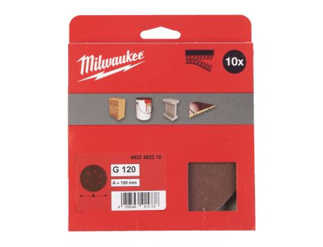 Milwaukee - Papier ścierny Ø150/6 otworów G120 - 10 szt. - 4932492210 - 2