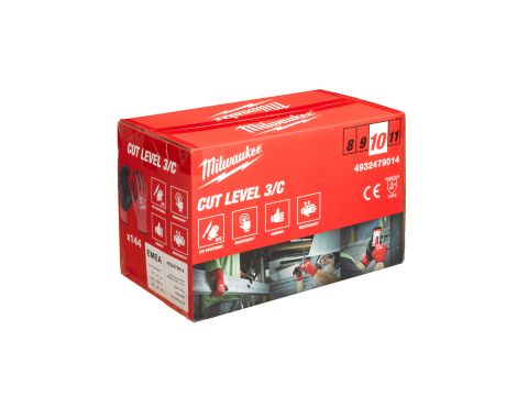 Milwaukee - Rękawice odporne na przecięcia - poz. C - rozm XL/10 - opakowanie zbiorcze 144 pary - 4932479014