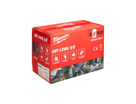 Milwaukee - Rękawice odporne na przecięcia - poz. E - rozm L/9 - opakowanie zbiorcze 144 pary - 4932479017