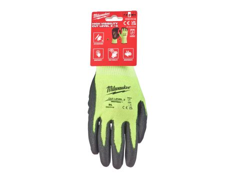Milwaukee - Rękawice odporne na przecięcia o podwyższonej widzialności - poz. C - rozm L/9 - 1 para - 4932478132 - 2