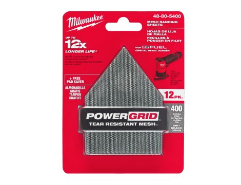 Milwaukee - Siatka ścierna 12 szt. 67x92 ziarno 400 z podkładem zabezpieczającym - 48805400 - 2