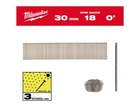 Milwaukee - Sztyfty Inox 18G/30mm- 5 tys. szt. - M18FN18GS - 4932492560