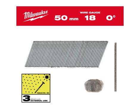 Milwaukee - Sztyfty Inox 18G/50mm- 5 tys. szt. - M18FN18GS - 4932492564