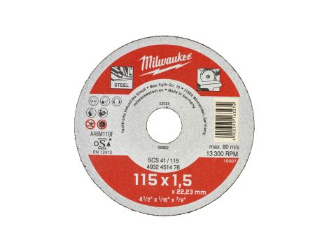 Milwaukee - Tarcza do cięcia metalu Contractor 115X1,5 mm - 4932451476 - opakowanie 50 szt. Cena za szt. - 2