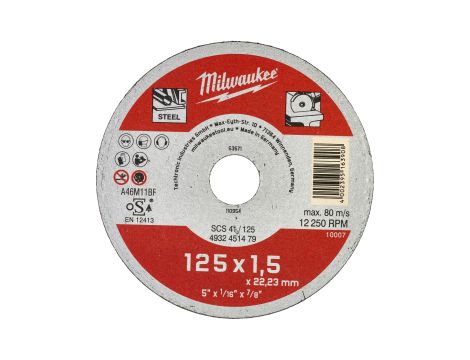Milwaukee - Tarcza do cięcia metalu Contractor 125X1,5 mm - 4932451479 - opakowanie 25 szt. Cena za szt. - 2